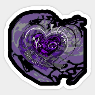 HEART MIX V BLACK Sticker